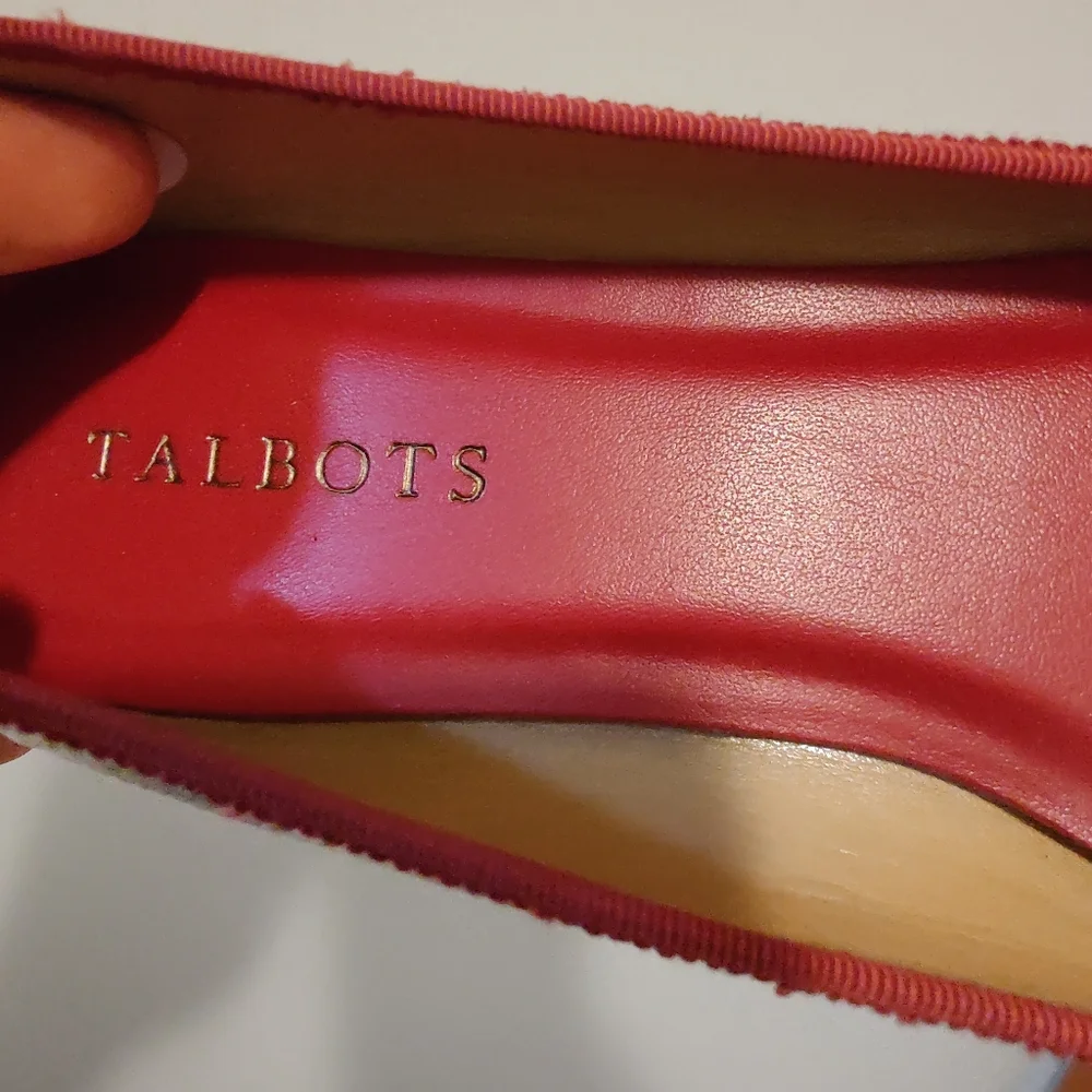 Talbots Women's Ballet Flat in red